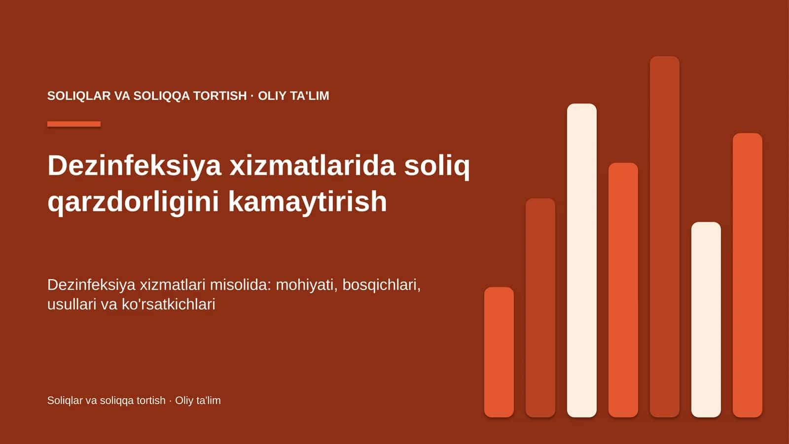 Dezinfeksiya xizmatlarida soliq qarzdorligini kamaytirish