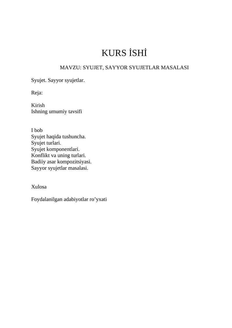 SYUJET, SAYYOR SYUJETLAR MASALASI
