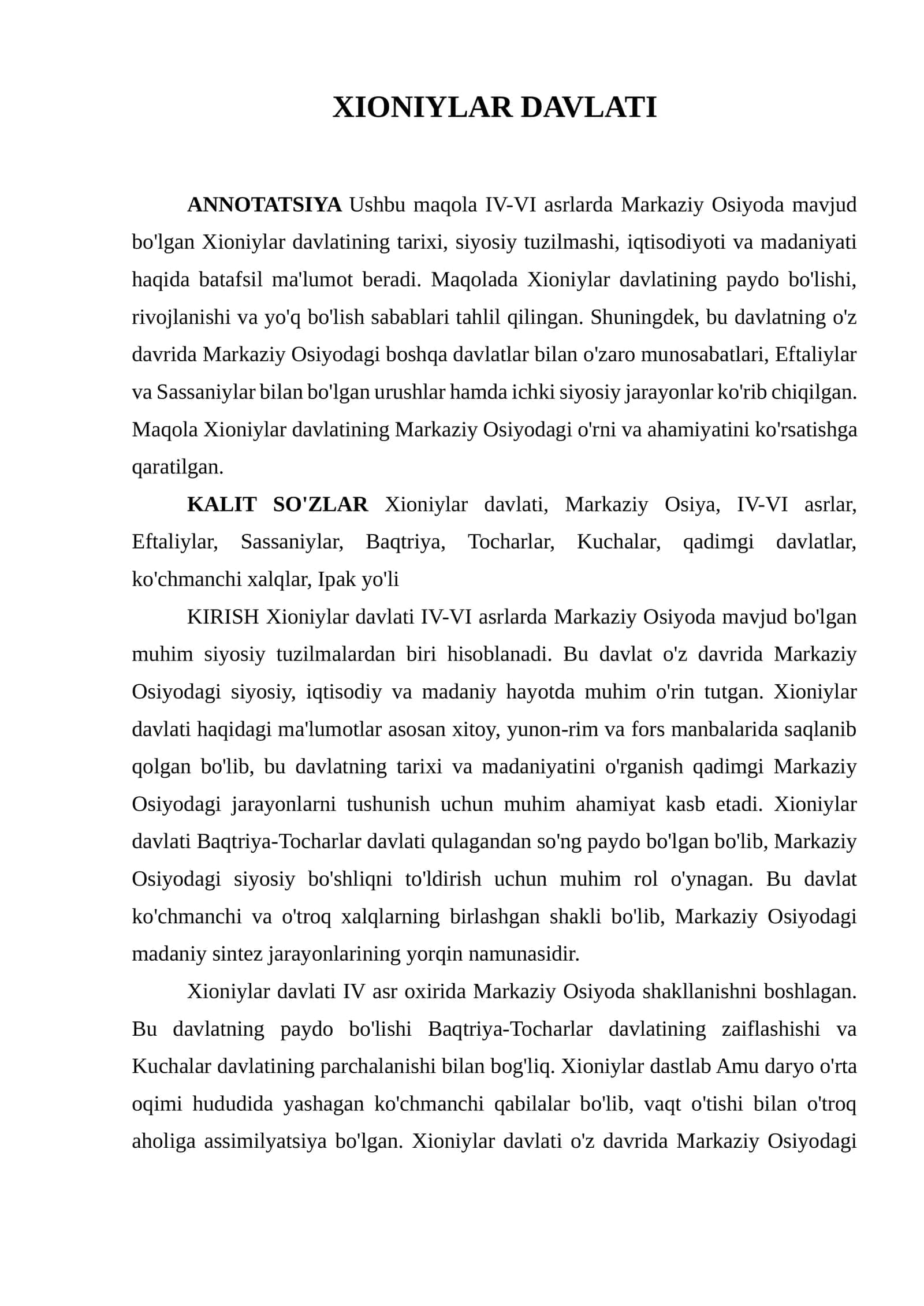 XIONIYLAR DAVLATI
