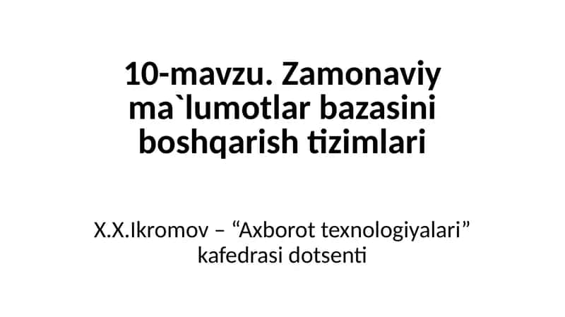 MS Access MBBT