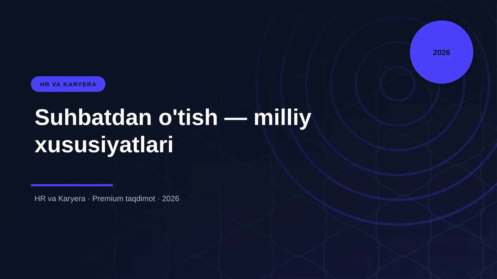 Suhbatdan o'tish — milliy xususiyatlari