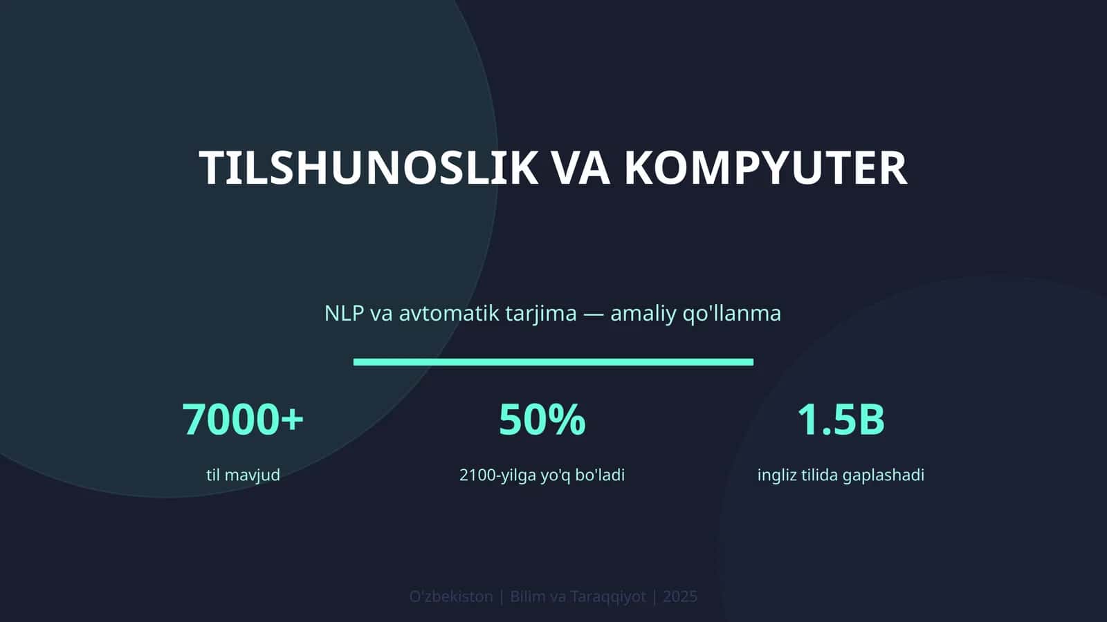 NLP va avtomatik tarjima amaliy qo'llanma