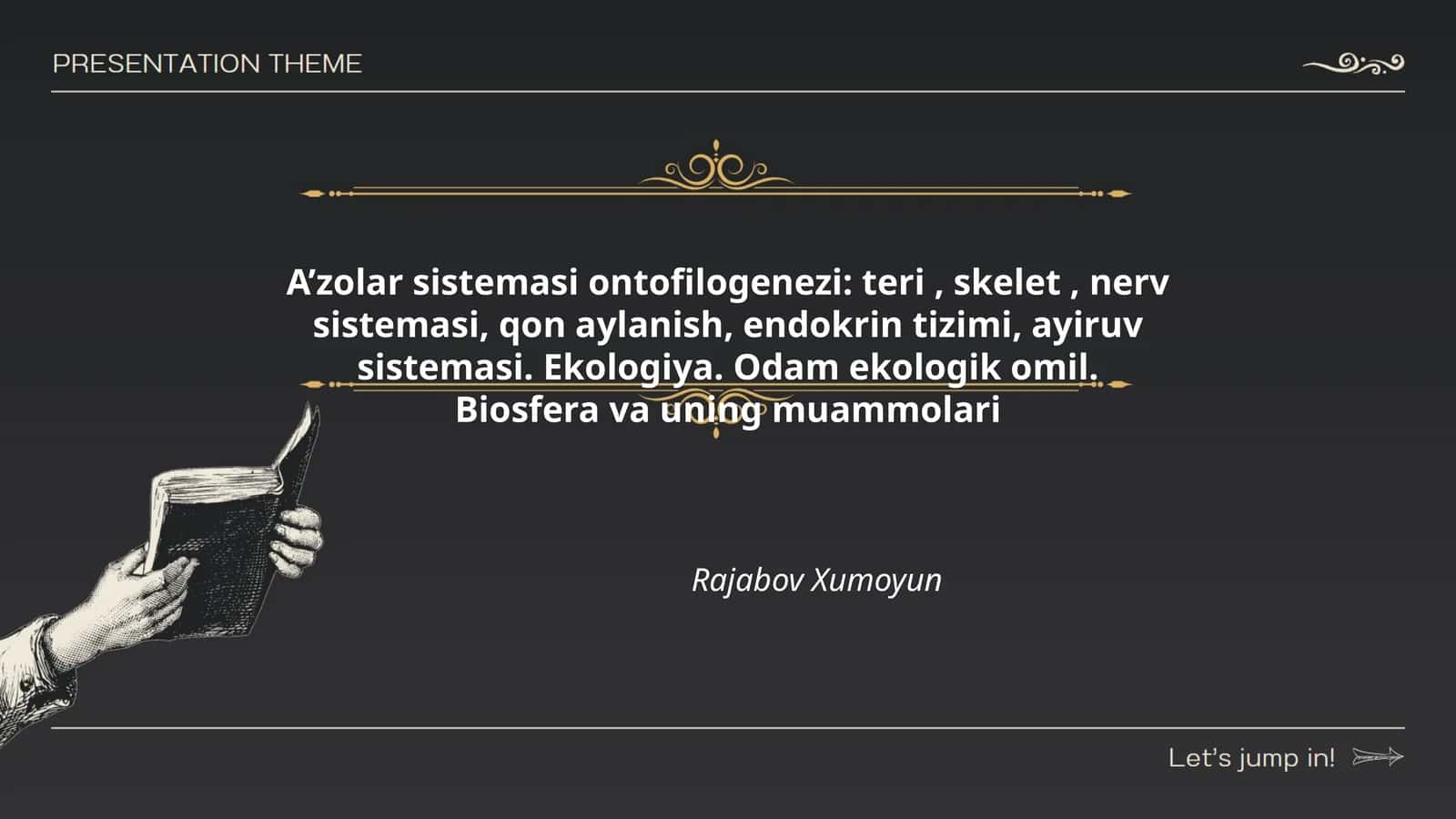 A’zolar sistemasi ontofilogenezi