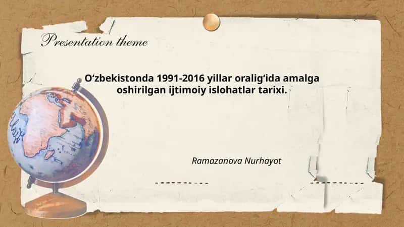 Oʻzbekistonda 1991-2016 yillar oraligʻida amalga oshirilgan ijtimoiy islohatlar tarixi