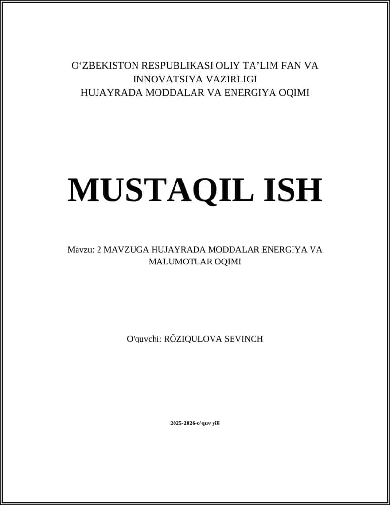 Membranadan moddalar o‘tishi: pasiv va faol transport