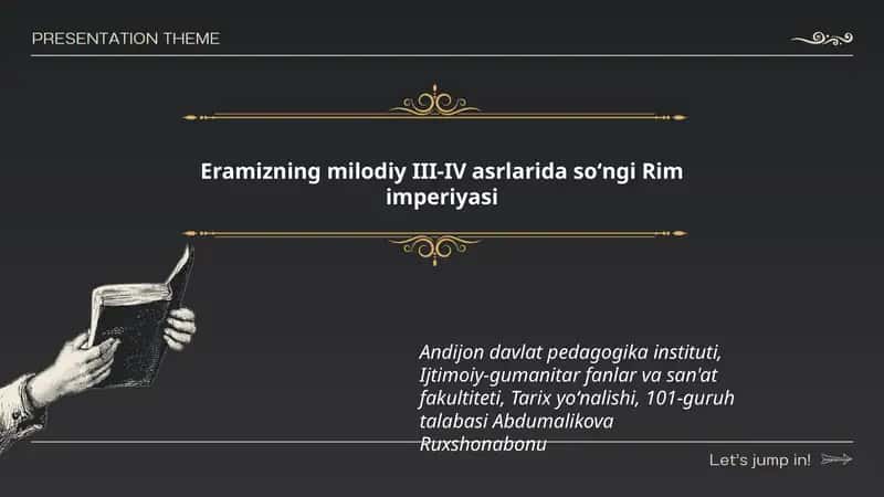 Eramizning milodiy III-IV asrlarida soʻngi Rim imperiyasi