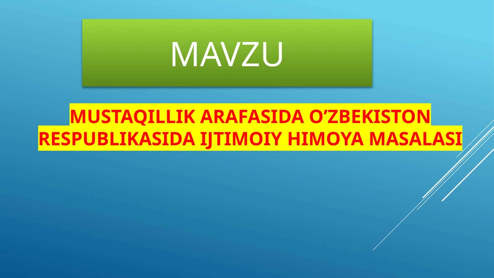 Mustaqillik  arafasida  O’zbekiston  Respublikasida  ijtimoiy  himoya  masalasi