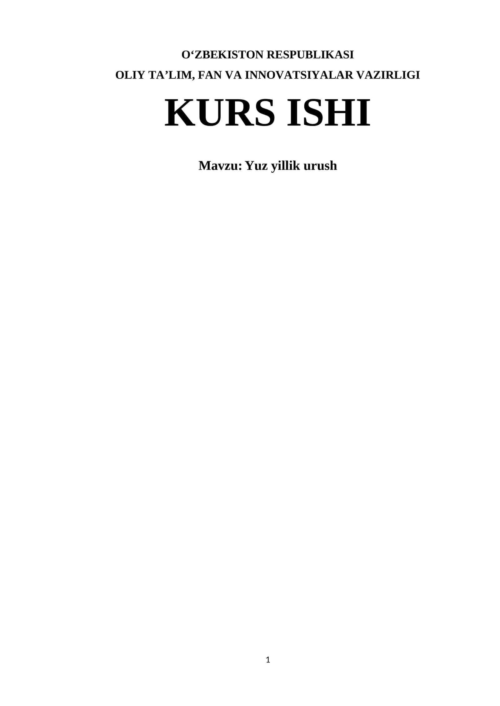 Yuz yillik urush