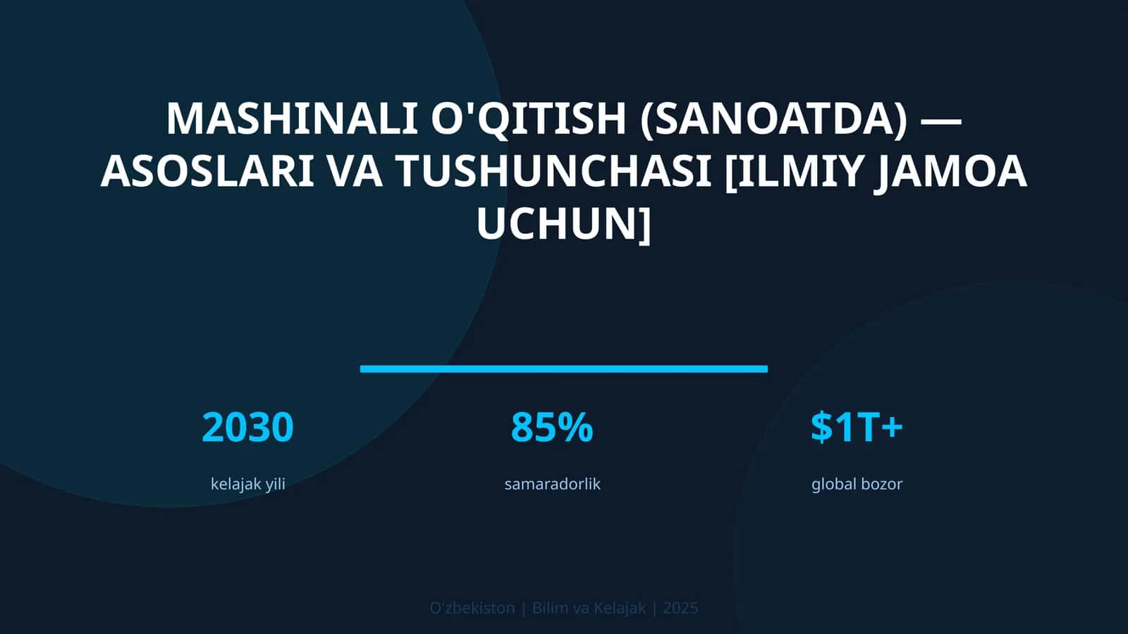 Mashinali o'qitish (sanoatda) — asoslari va tushunchasi [ilmiy jamoa uchun]
