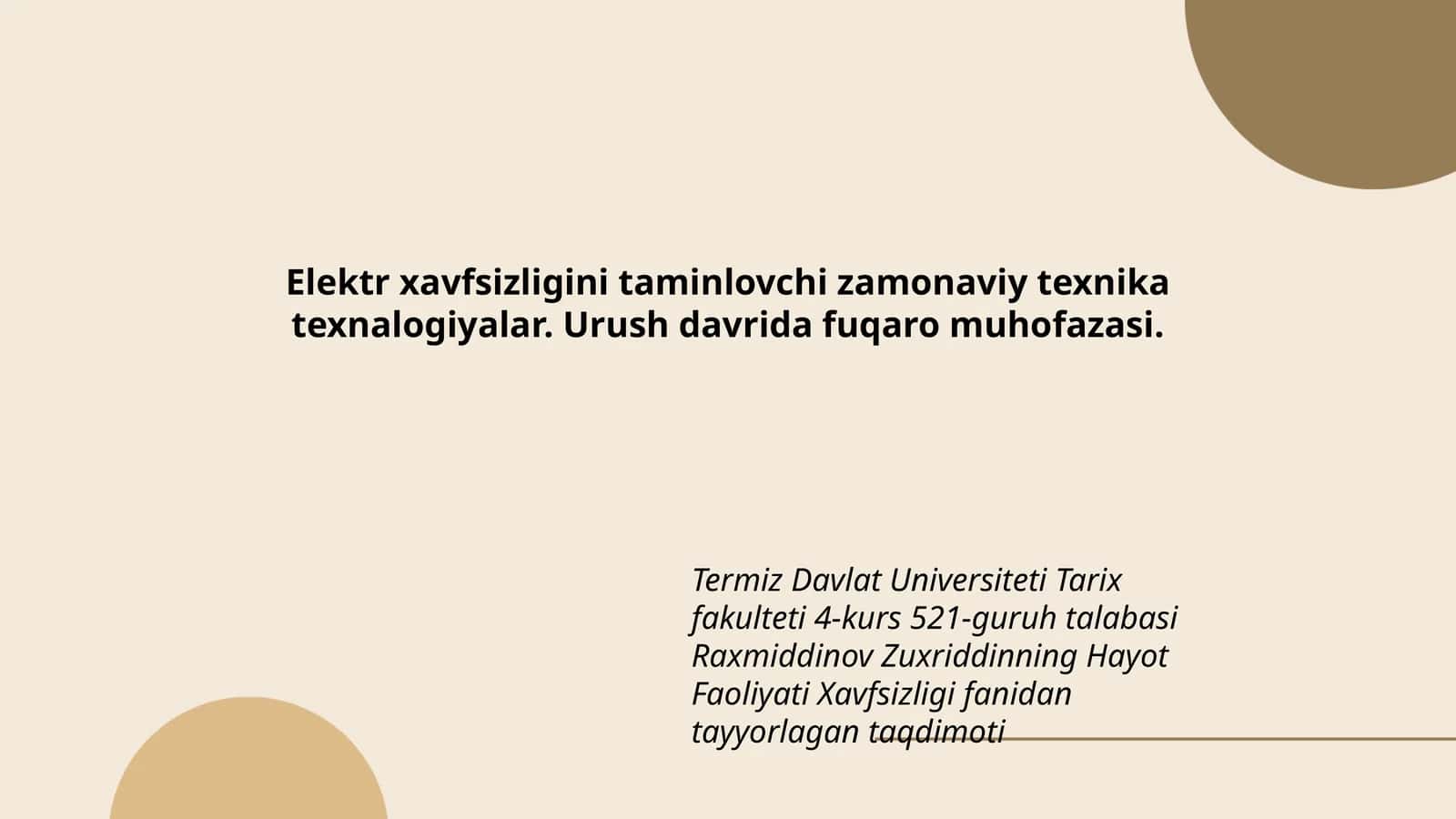 Hayot Faoliyati Xavfsizligi