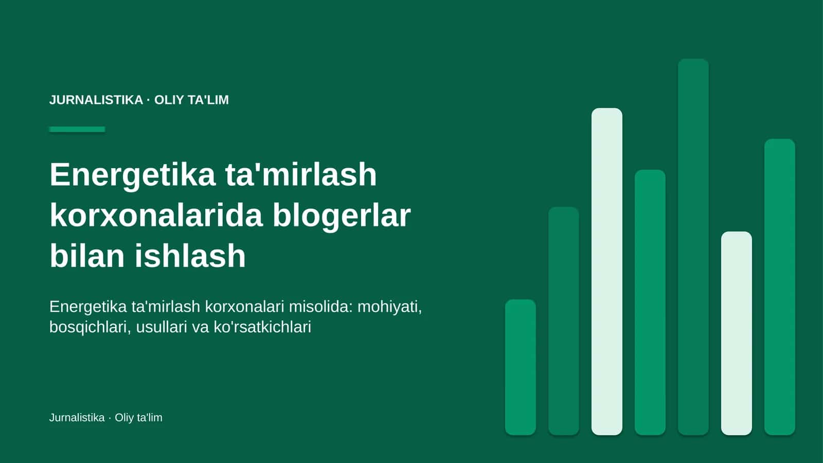 Energetika ta'mirlash korxonalarida blogerlar bilan ishlash