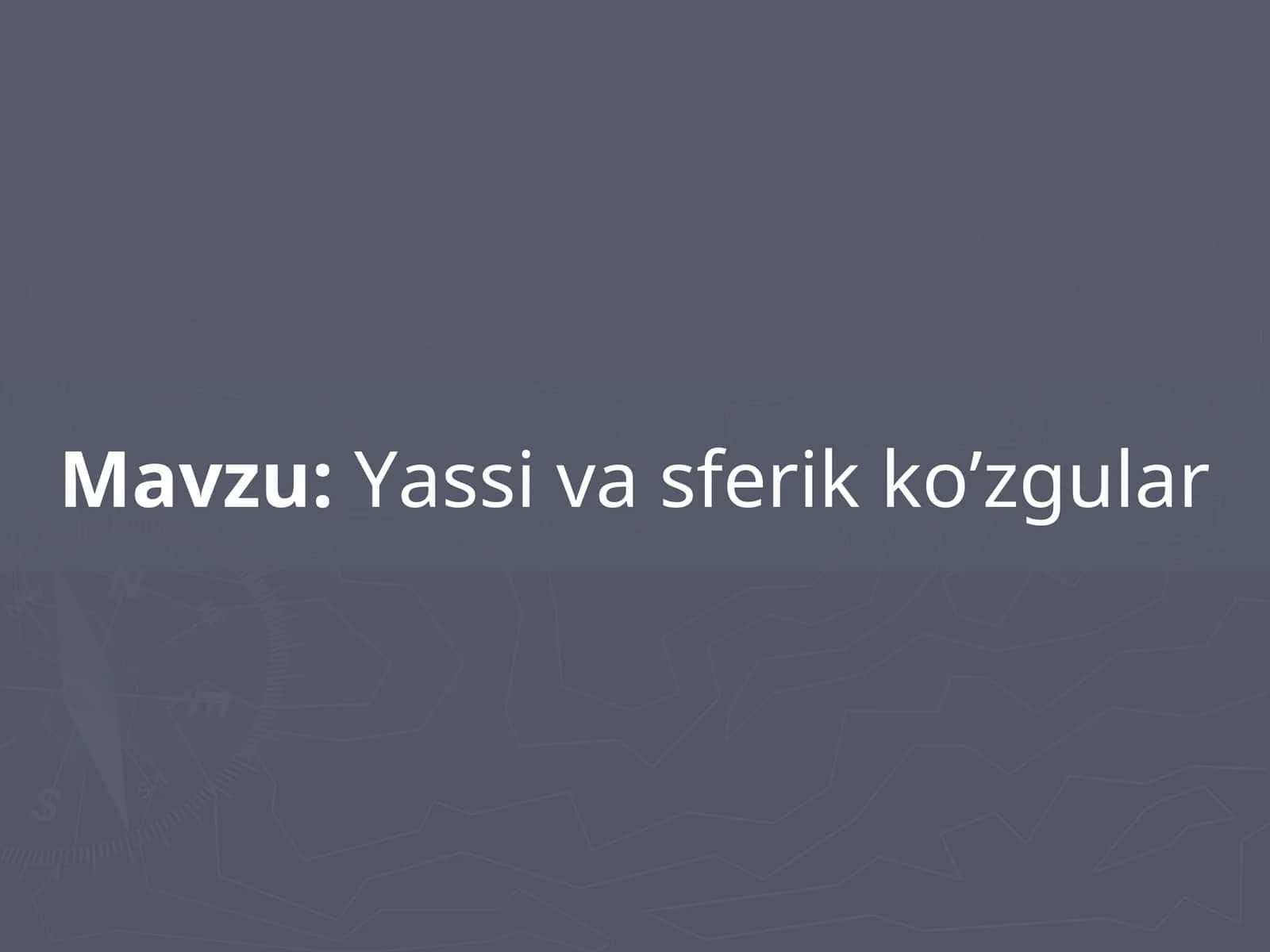 Yassi va sferik ko’zgular