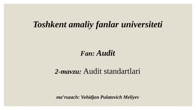Audit standartlari
