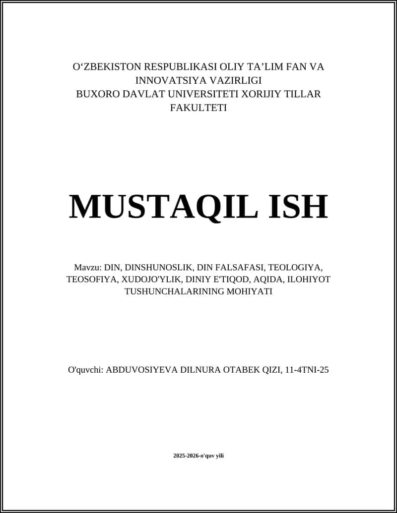 Dinning ta'rif va uning asosiy elementlari
