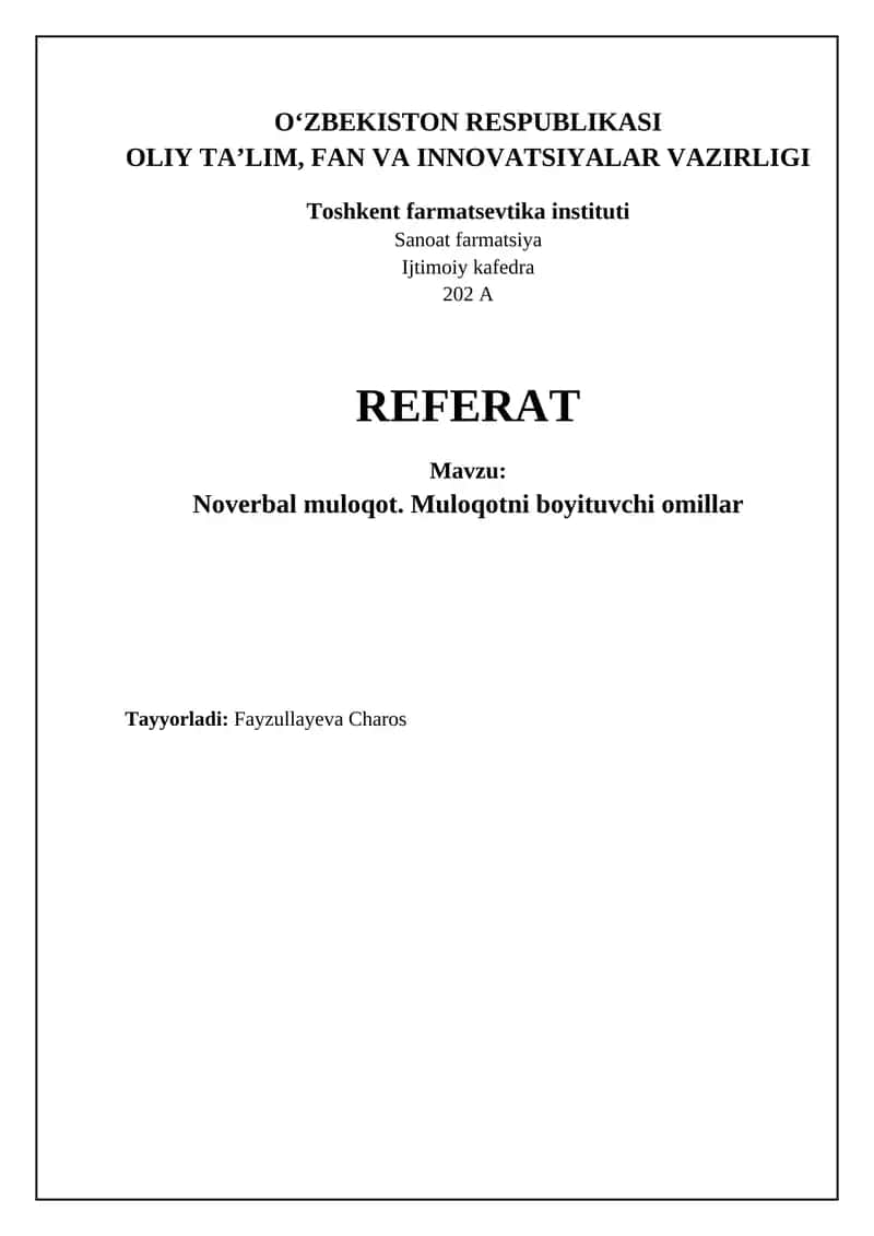 Noverbal muloqot