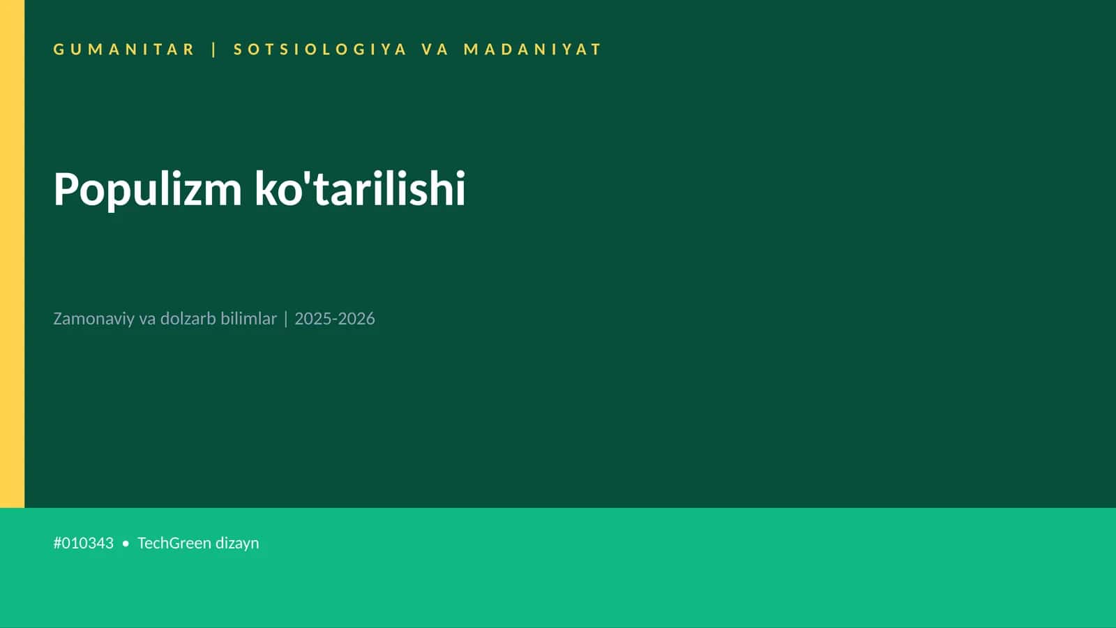 Populizm ko'tarilishi