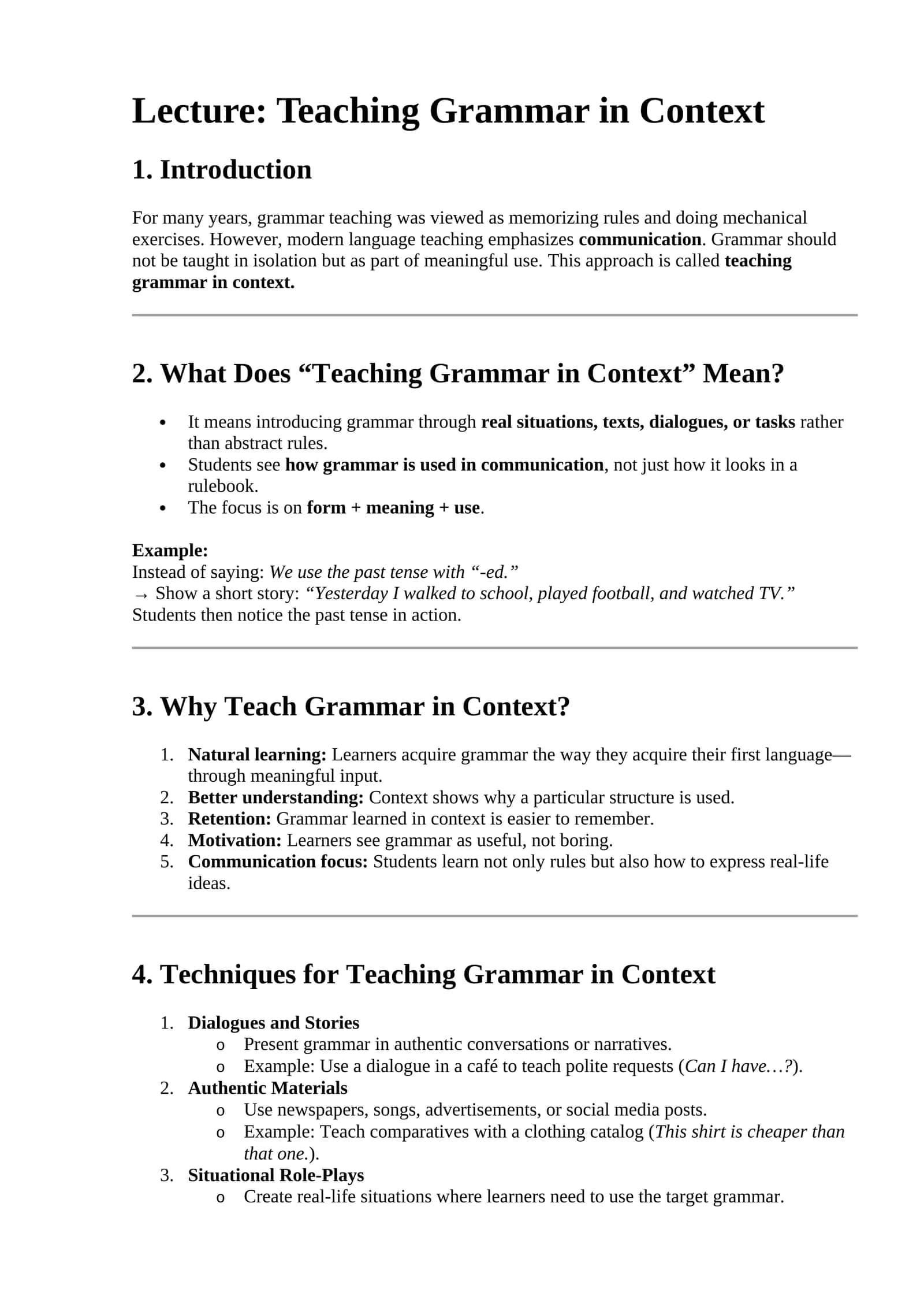 Teaching Grammar in Context