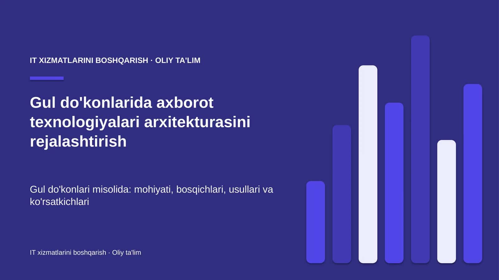 Gul do'konlarida axborot texnologiyalari arxitekturasini rejalashtirish
