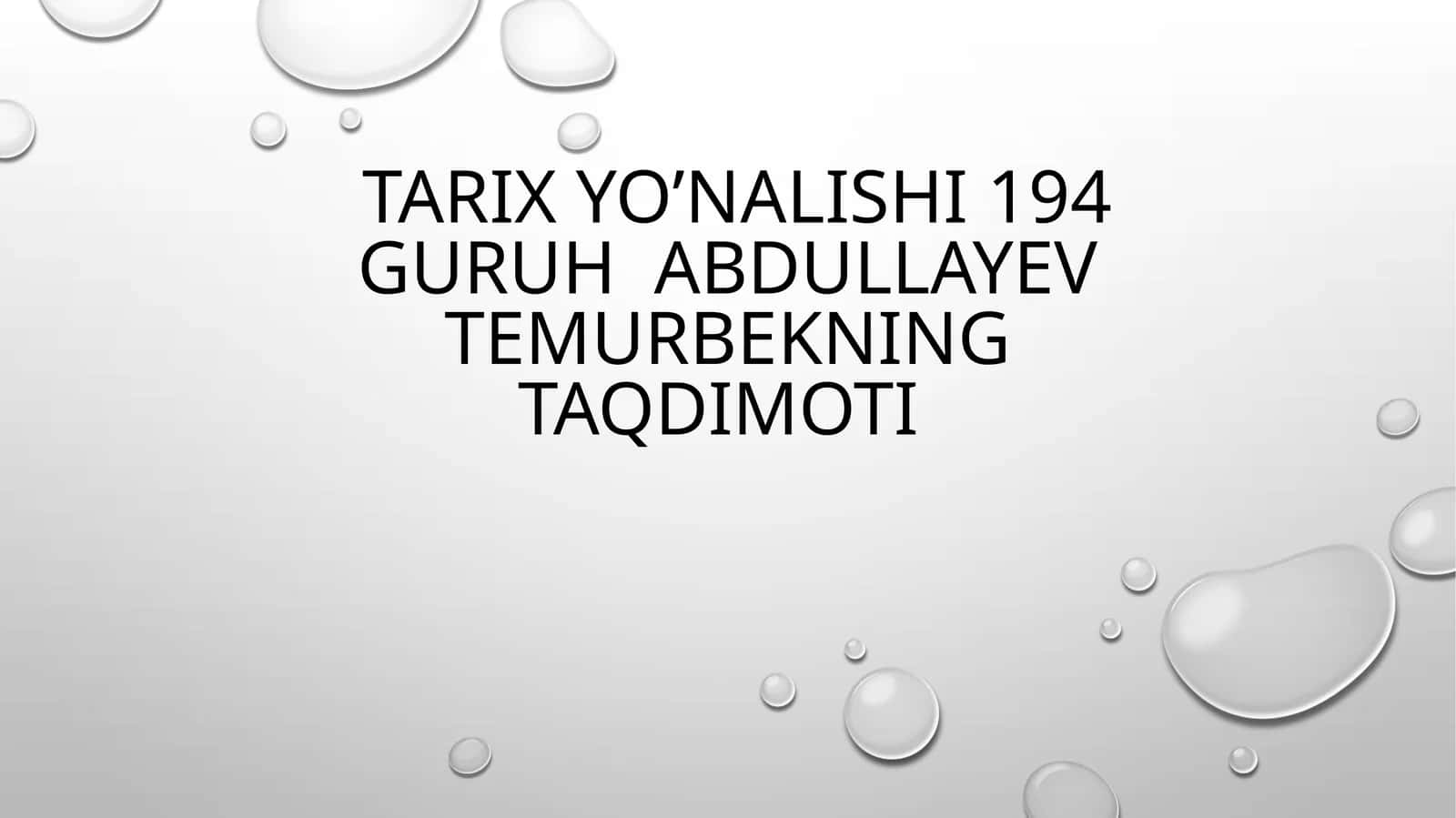 Abdullayev TemurbekningTaqdimoti