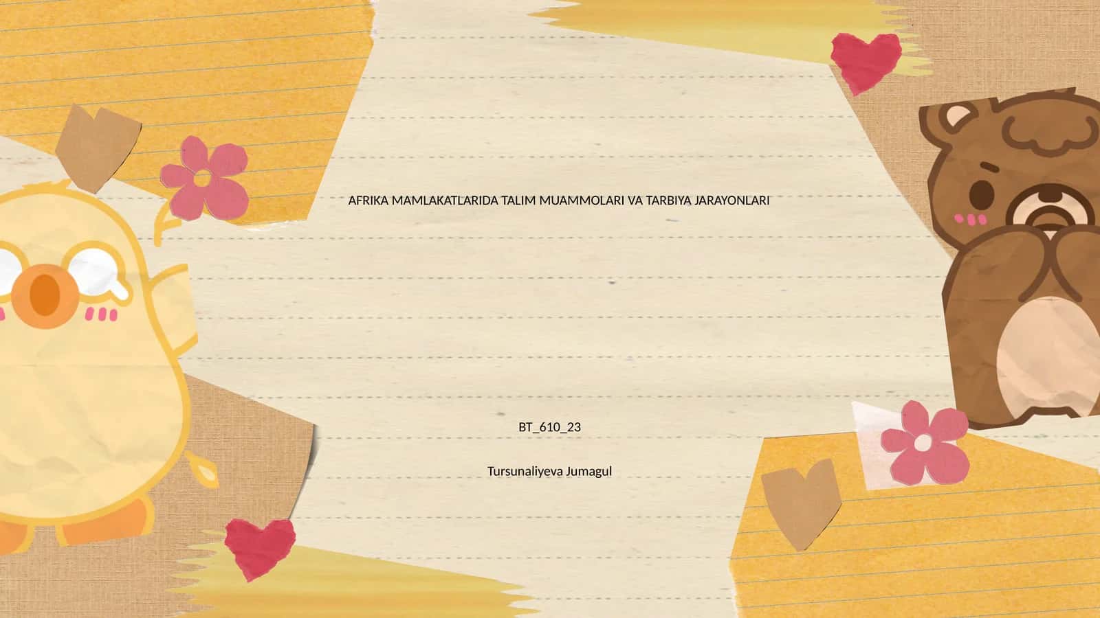 AFRIKA MAMLAKATLARIDA TALIM MUAMMOLARI VA TARBIYA JARAYONLARI