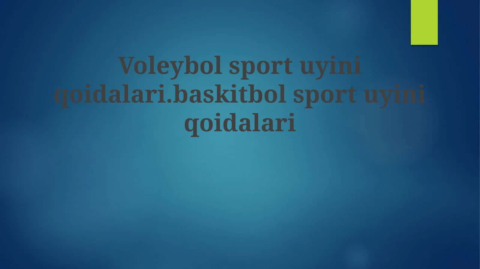 Voleybol o'yini qoidalari
