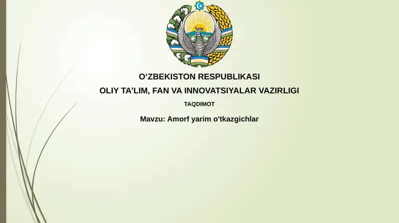 Amorf yarimo'tkazgichlar