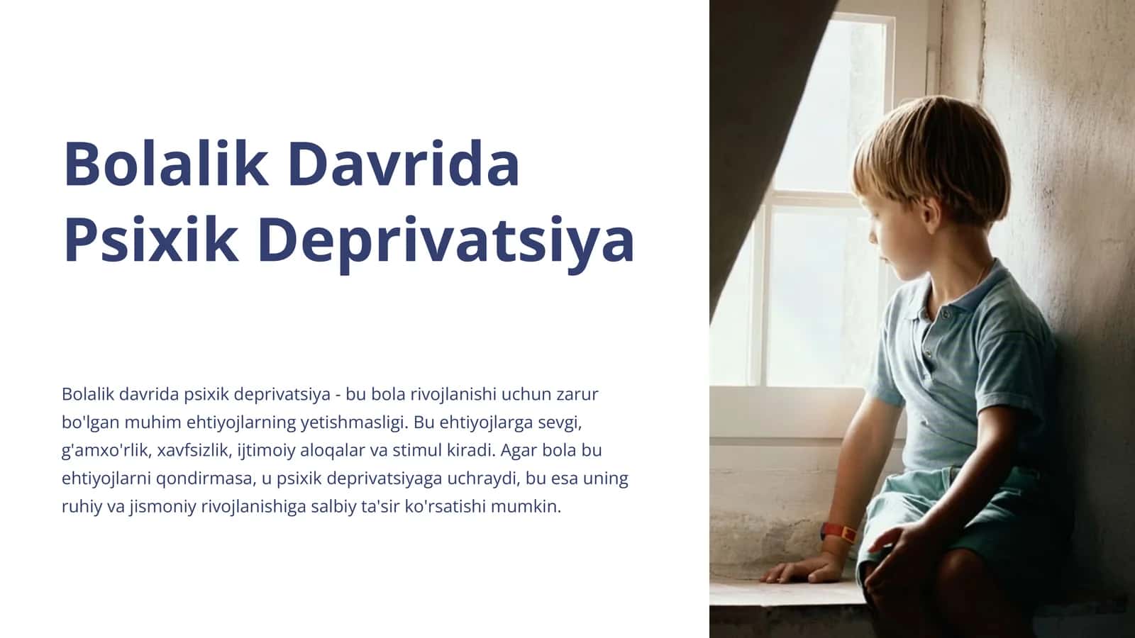 Bolalik Davrida Psixik Deprivatsiya