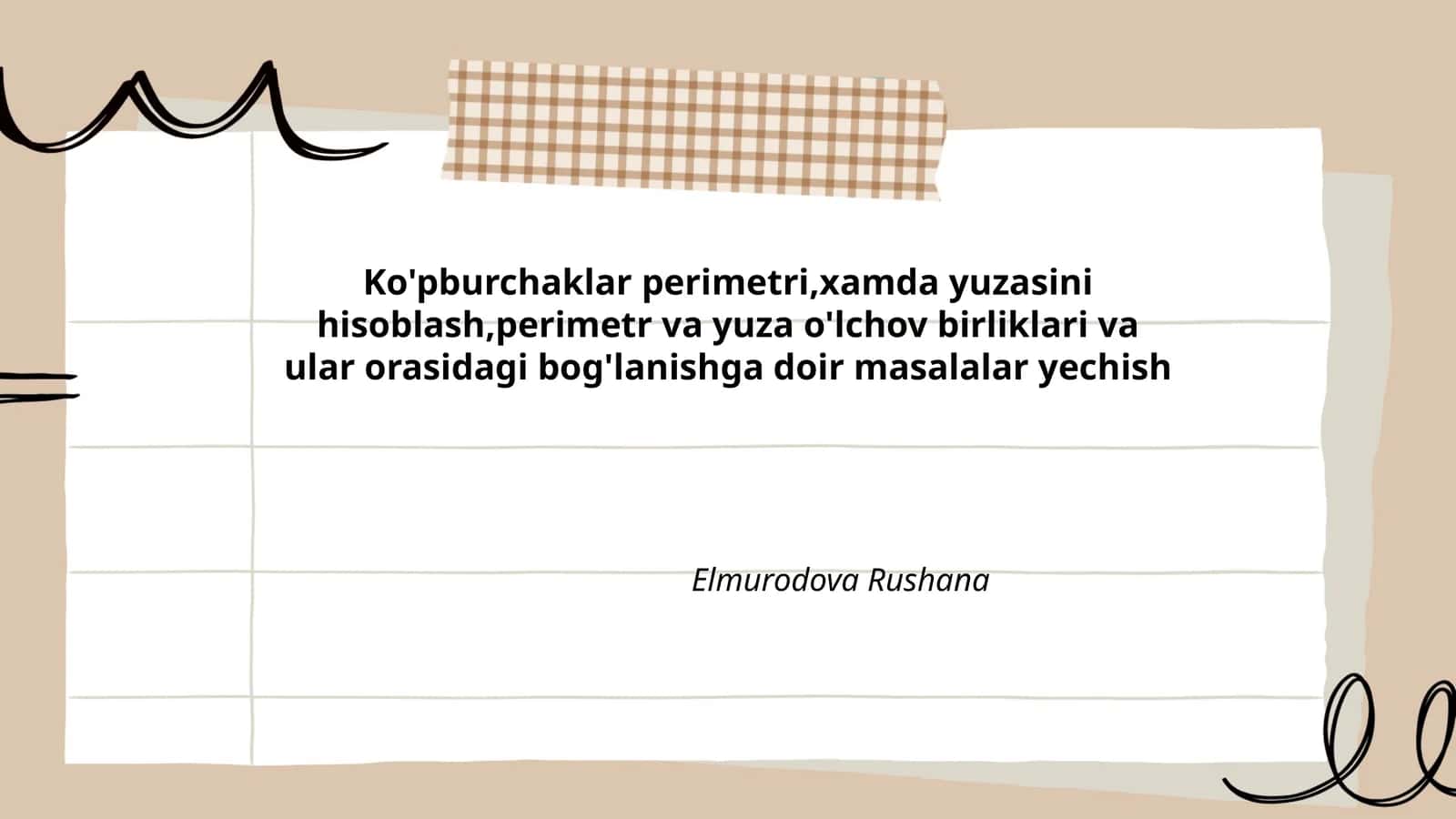 Ko'pburchaklar perimetri, yuzasi