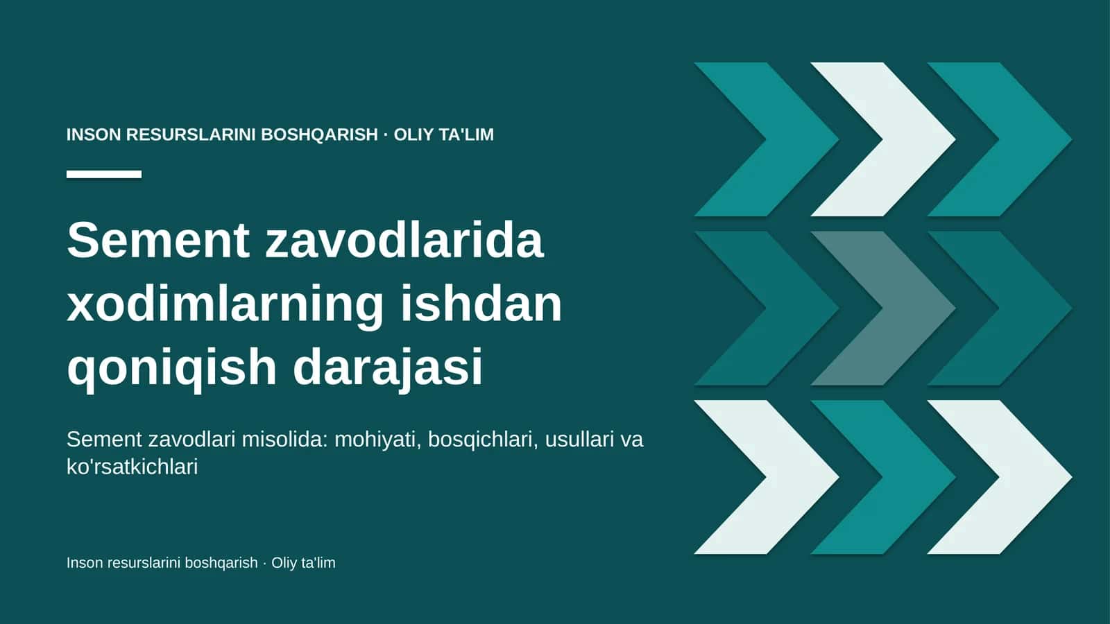 Sement zavodlarida xodimlarning ishdan qoniqish darajasi