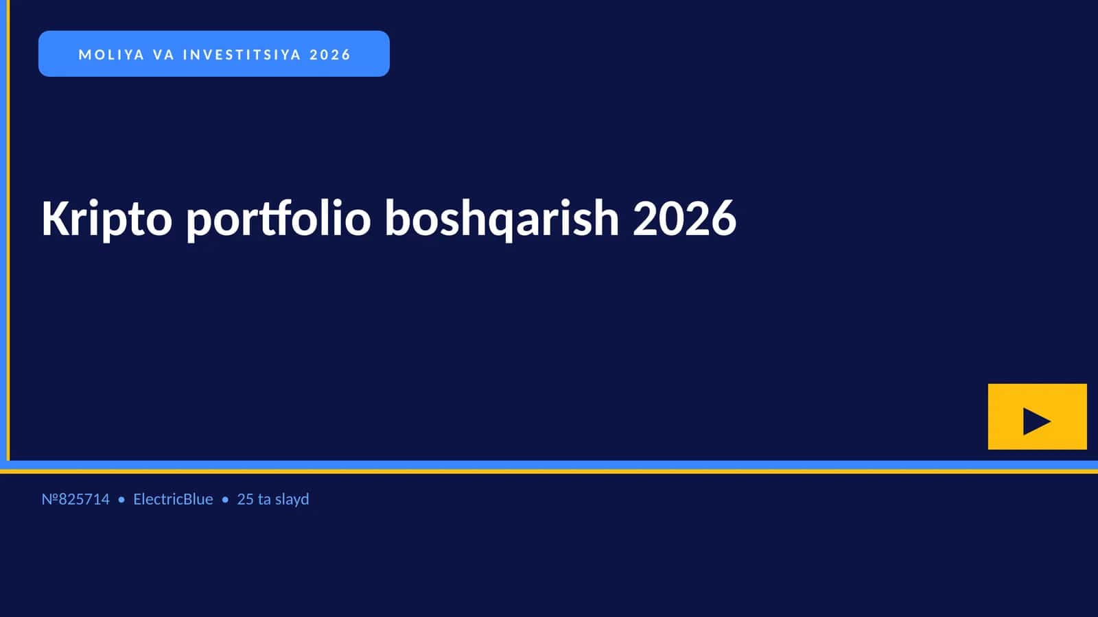 Kripto portfolio boshqarish 2026
