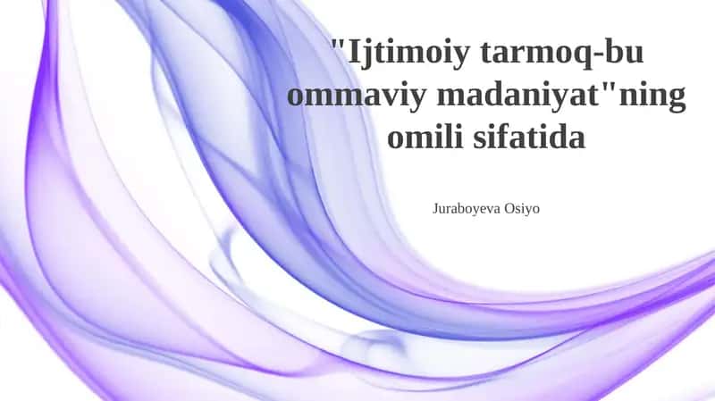 Ijtimoiy Tarmoqlar va Siyosiy Ommaviy Madaniyat