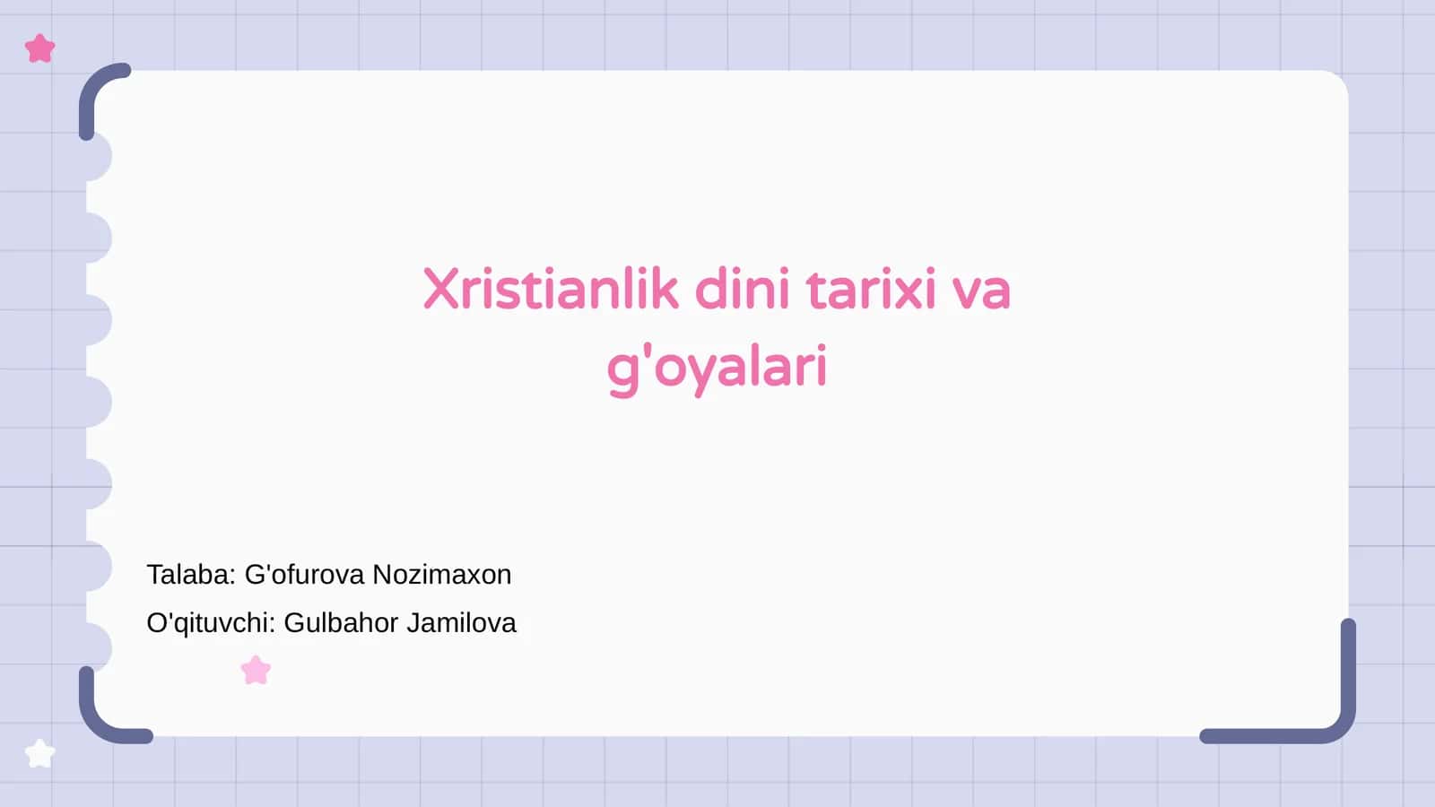 Xristianlik dini tarixi va g'oyalari