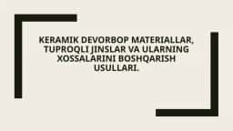 Keramik devorbop materiallar