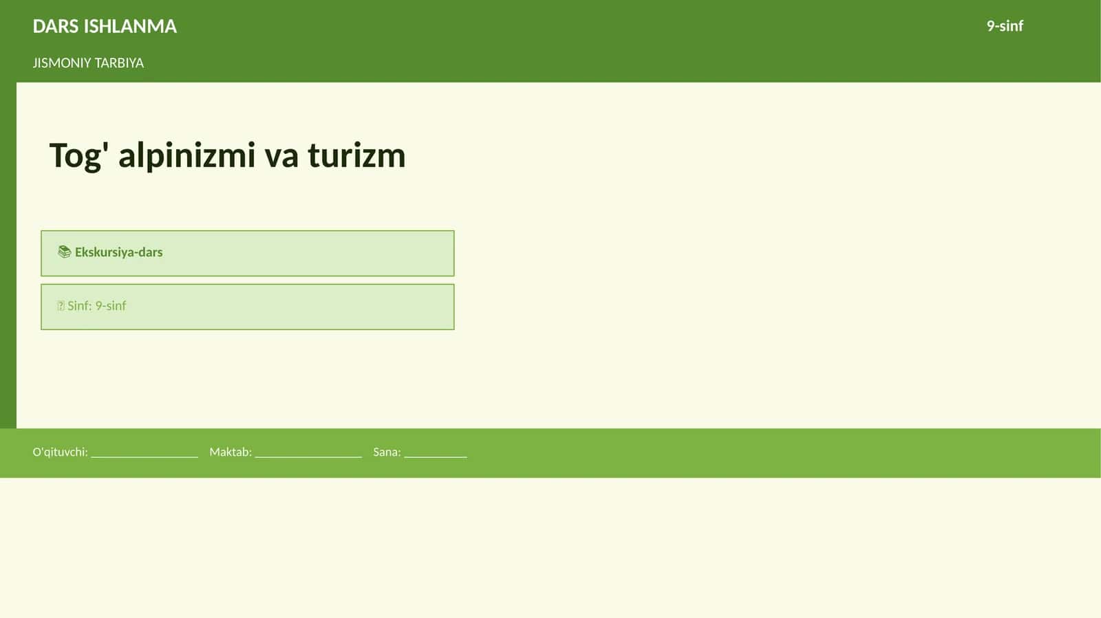 DARS ISHLANMA