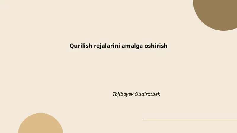 Qurilish rejalarini amalga oshirish