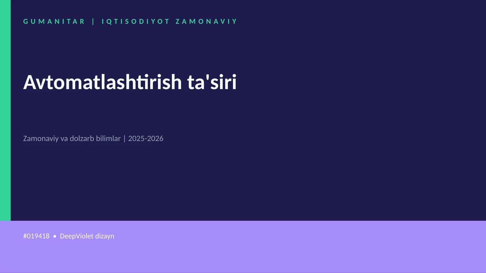 Avtomatlashtirish ta'siri