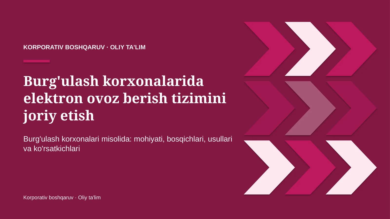 Burg'ulash korxonalarida elektron ovoz berish tizimini joriy etish