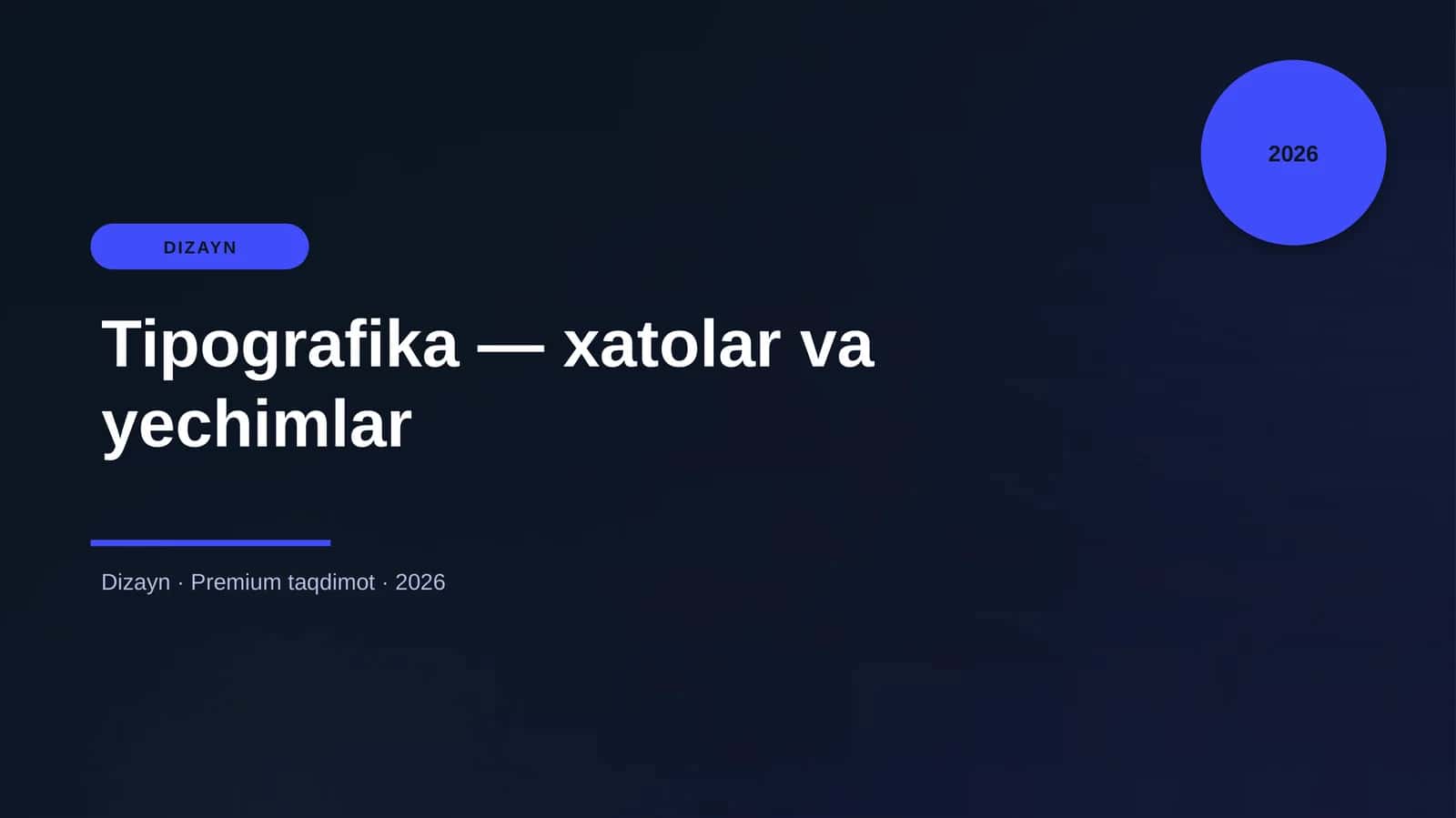 Tipografika — xatolar va yechimlar