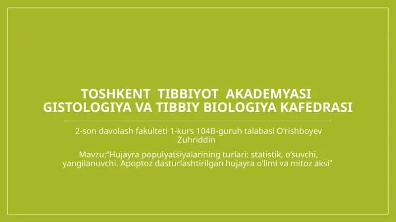 Hujayra Populyatsiyasi