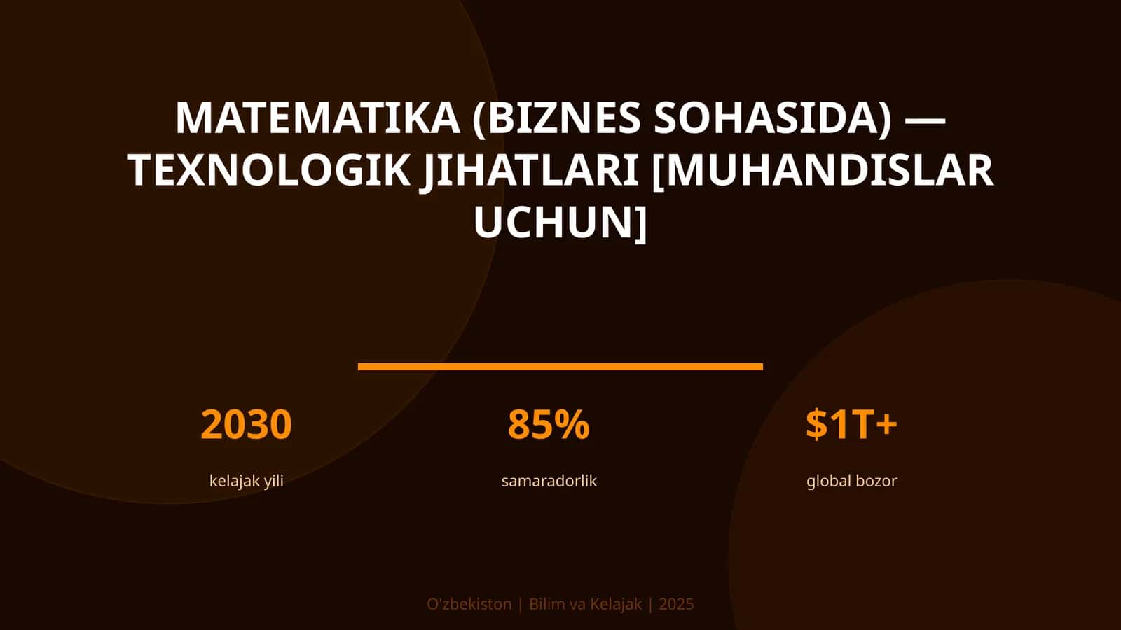 Matematika (biznes sohasida) — texnologik jihatlari [muhandislar uchun]