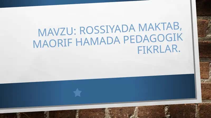 K.D. Ushinskiy pedagogika fani va tarbiyaning ahamiyati to'grisida