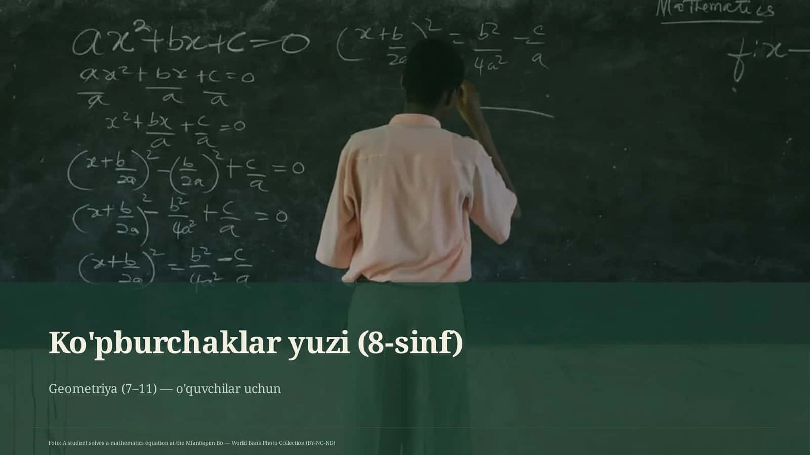 Ko'pburchaklar yuzi (8-sinf)