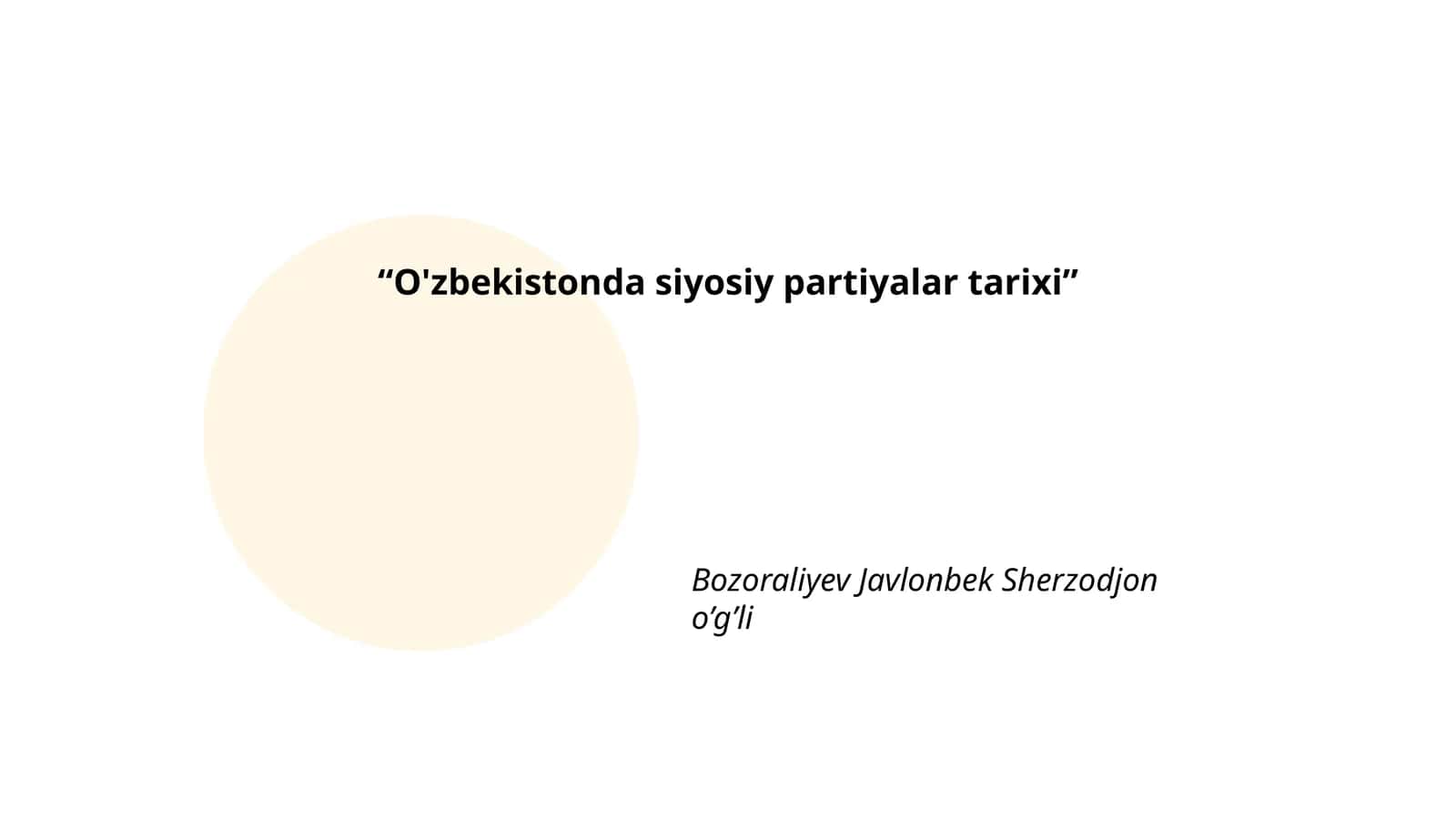 O'zbekistonda siyosiy partiyalar tarixi