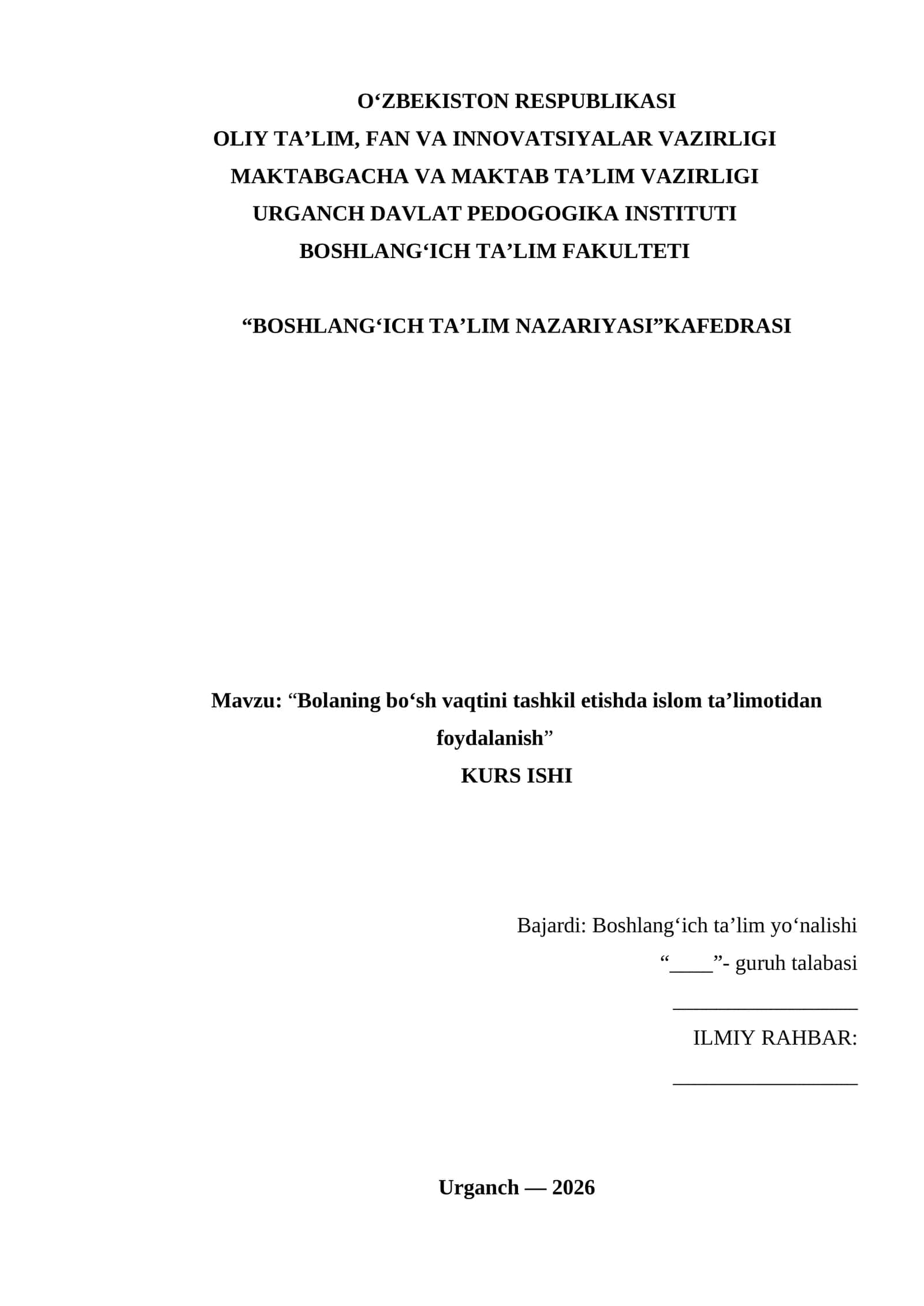 kurs ishi