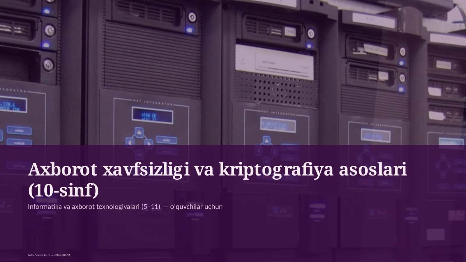 Axborot xavfsizligi va kriptografiya asoslari (10-sinf)