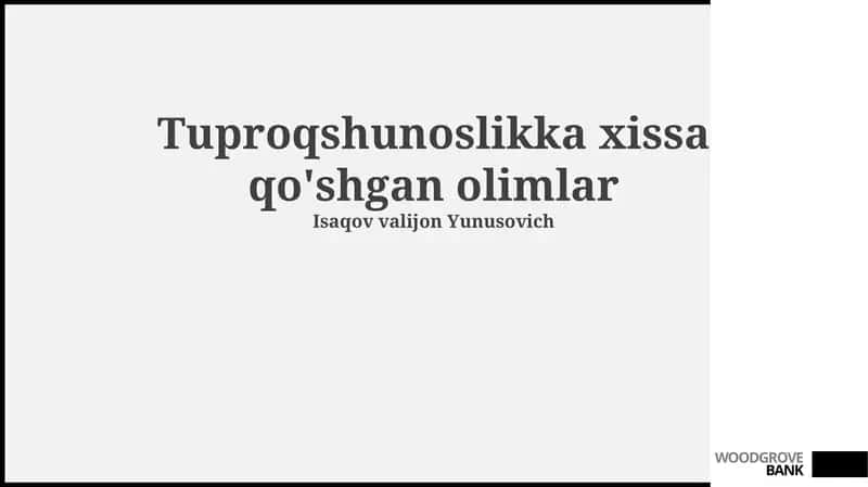 Tuproqshunoslikka xissa qo'shgan olimlar
