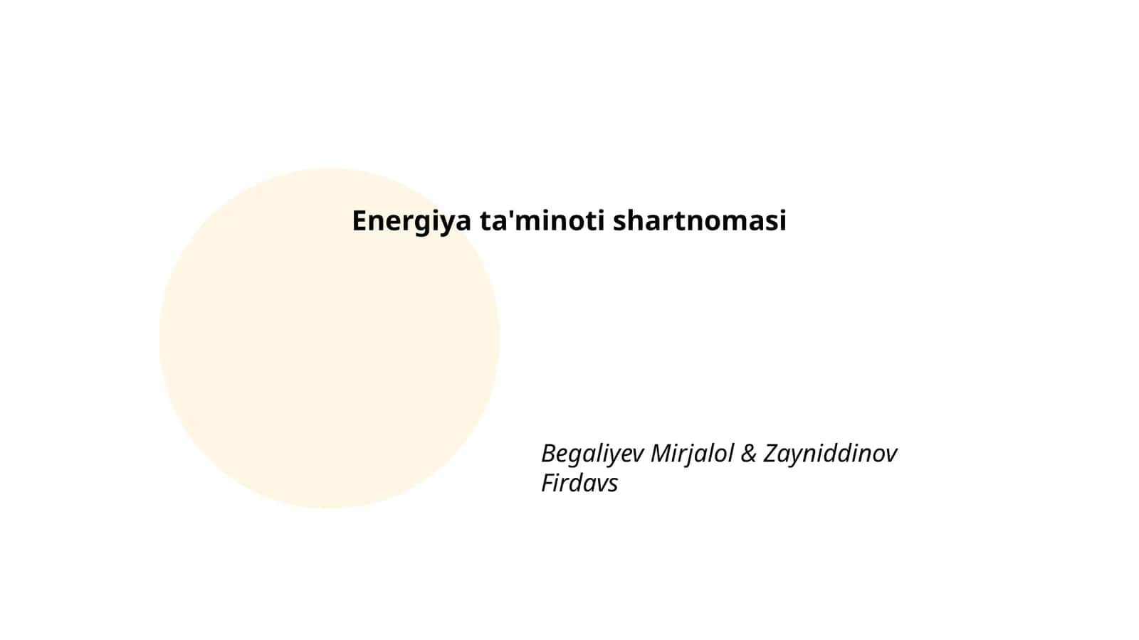 Energiya ta'minoti shartnomasi