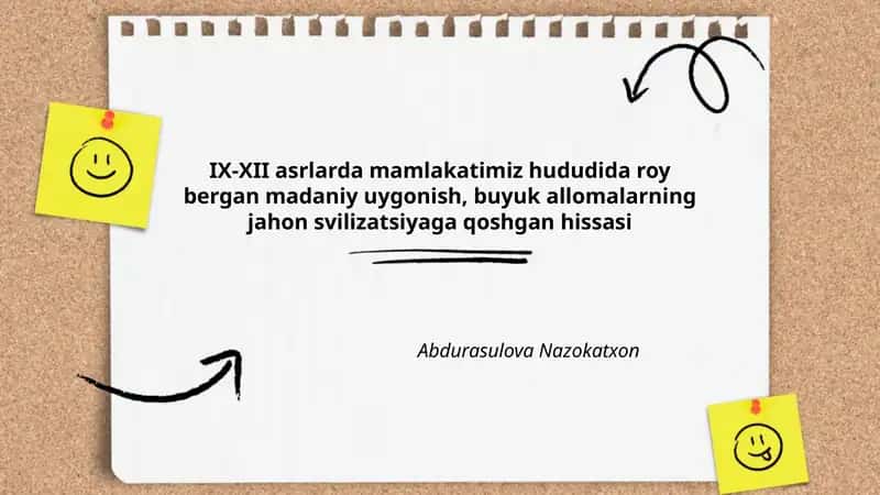 IX-XII asrlarda mamlakatimiz hududida roy bergan madaniy uygonish