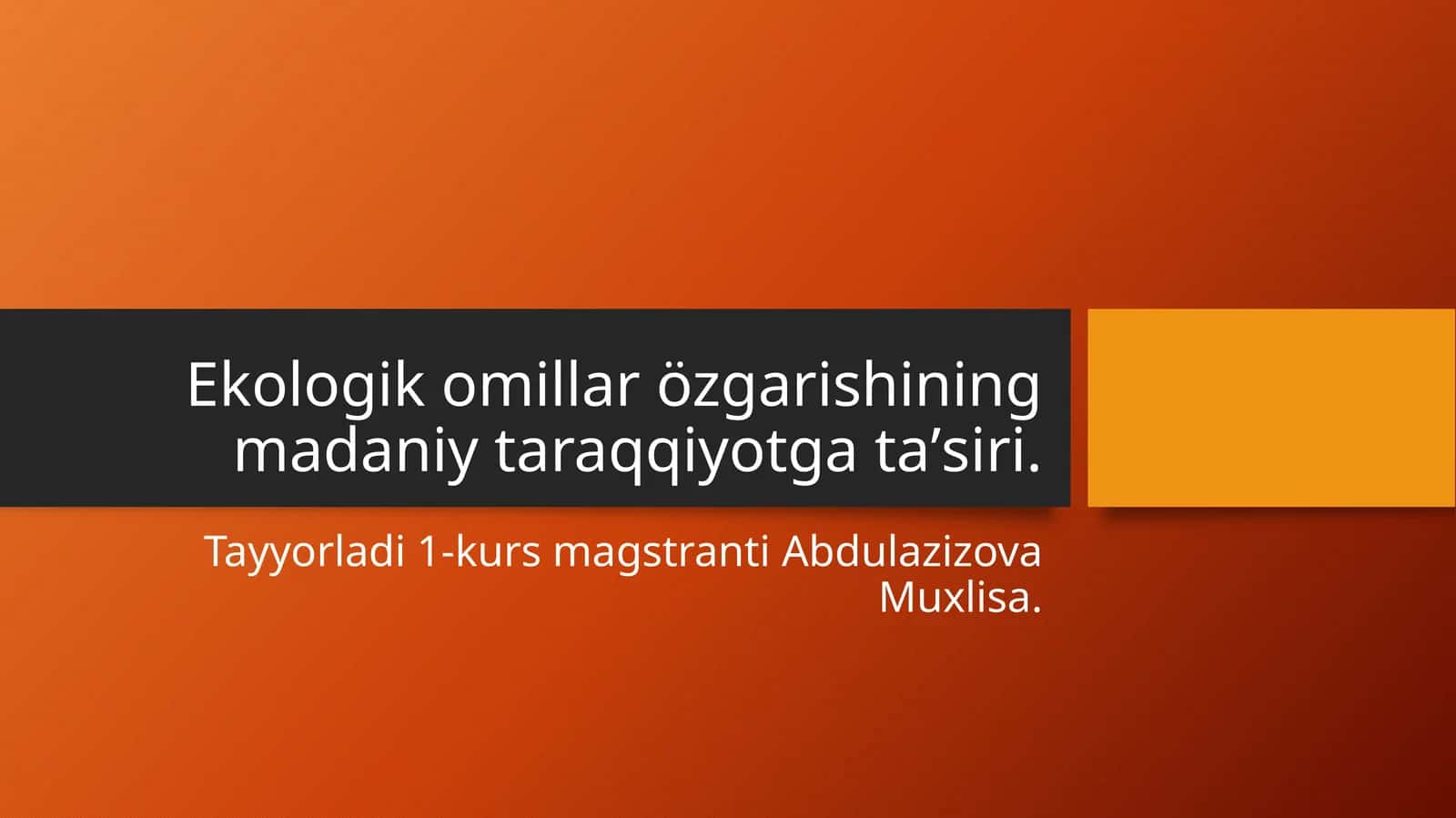 Ekologik omillar özgarishi