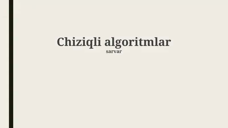 Chiziqli algoritmlar